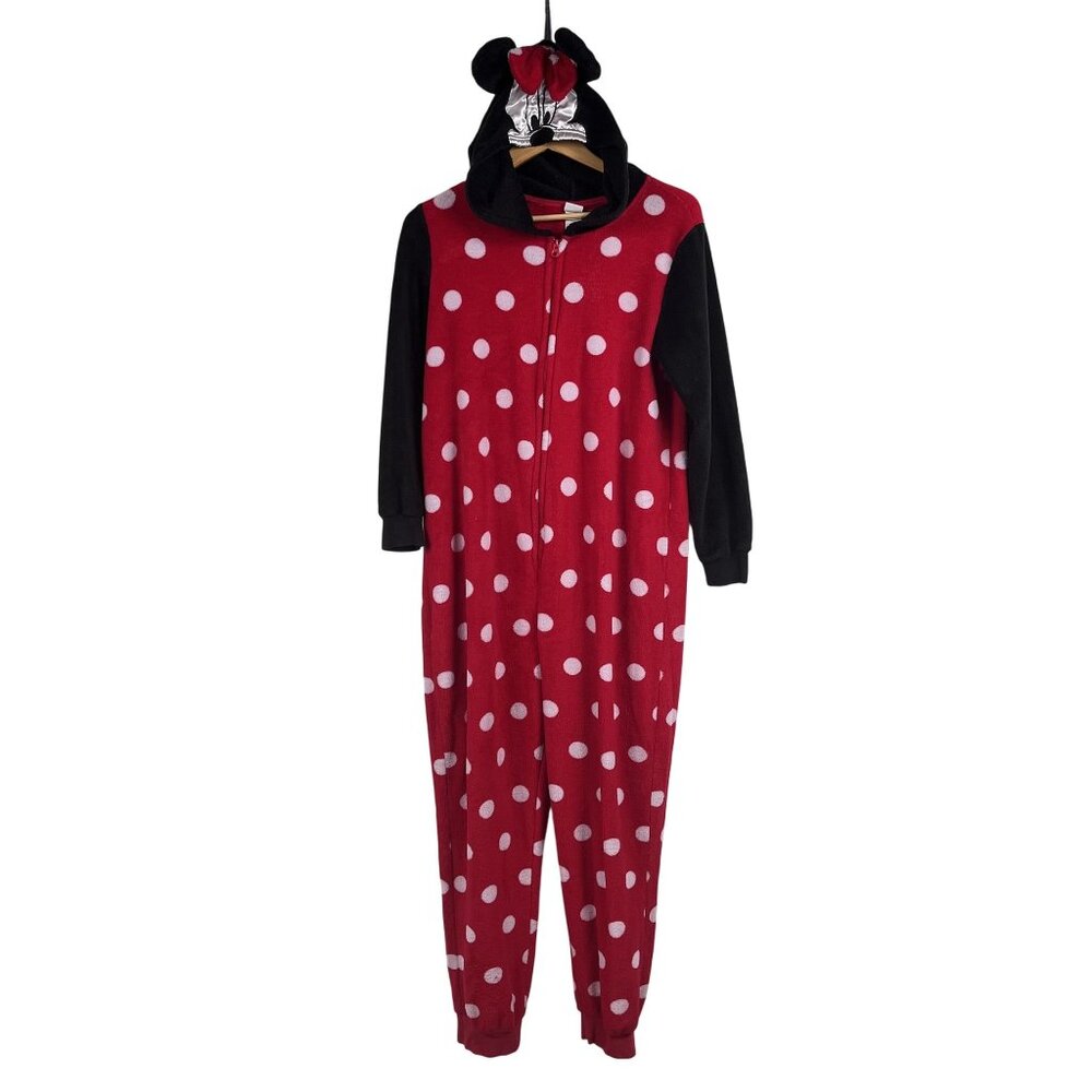 Disney Minnie Mouse Costume Hooded‎ Full Zip Sleepwear Sz Large